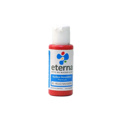 ETERNA- ACRILICO  X  50 ML.BASICOS 025 ROJO NAVIDENO 