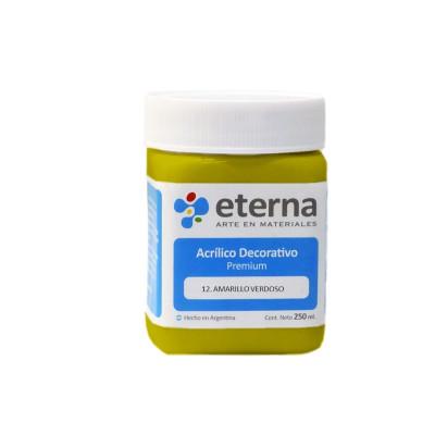 ETERNA- ACRILICO  X 250 ML.BASICOS 012 AMARILLO VERDOSO 