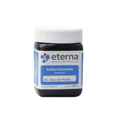 ETERNA- ACRILICO  X 250 ML.BASICOS 058 AZUL DE PRUSIA 