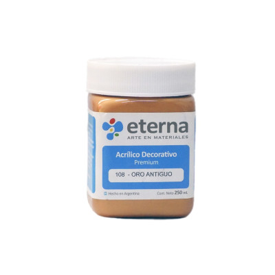 ETERNA- ACRILICO  X 250 ML.METALES 108 ORO ANTIGUO 