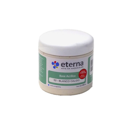 ETERNA- BASE ACRILICA X  200 ML. 002 BLANCO CALIDO 