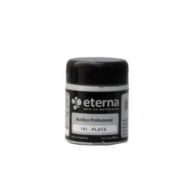 ETERNA- ACRILICO PROF X   60 ML GRUPO 3 101 PLATA METALIZADO 