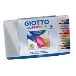 GIOTTO-DIDO- LAPIZ GIOTTO SUPERMINA MINA DE 3.8 MM LATA X 12 COLORES 