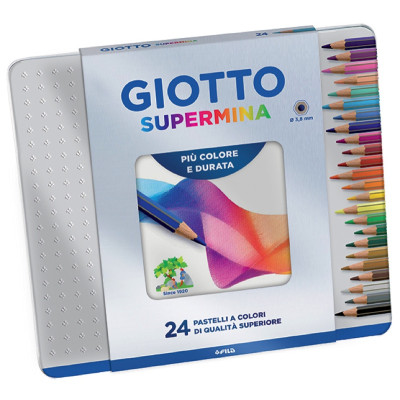 GIOTTO-DIDO- LAPIZ GIOTTO SUPERMINA MINA DE 3.8 MM LATA X 24 COLORES 