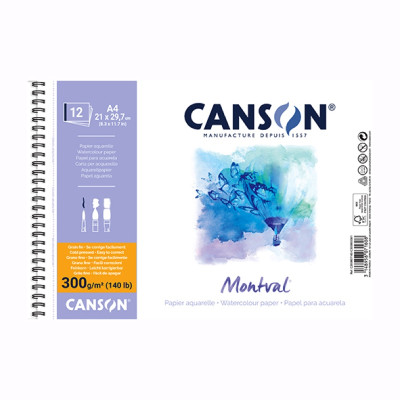 CANSON- BLOCK MONTVAL  A4 300 G X 12 HJ   ESPIRAL