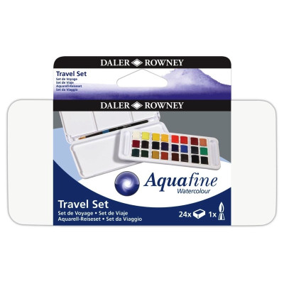 DALER- SET AQUAFINE ACUARELA PASTILLAS EN BANDEJA PLAST X 24 COL