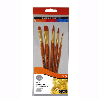 DALER- SET PINCEL TAKLON P/ACRILICO ORO M.CORTO Nro3 X 5 UNID  20502