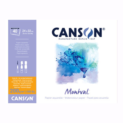 CANSON- BLOCK MONTVAL 24 X 32 200 G X 40 HJ   ENCOLADO