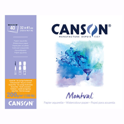 CANSON- BLOCK MONTVAL 32 X 41 200 G X 40 HJ  ENCOLADO