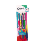 OLAMI ARTISTICO- PINCEL PI-304 X 4 UNID SURT C/ GRIP DE GOMA