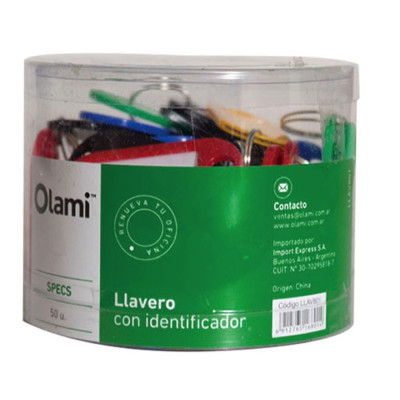 OLAMI ESC/COM- LLAVEROS IDENTIFICADOR COLOR SURT POTE x50