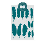 HYN- STENCIL DECORATIVOS ARTISTICOS SERIE REPOSTERIA STREP PLUMAS