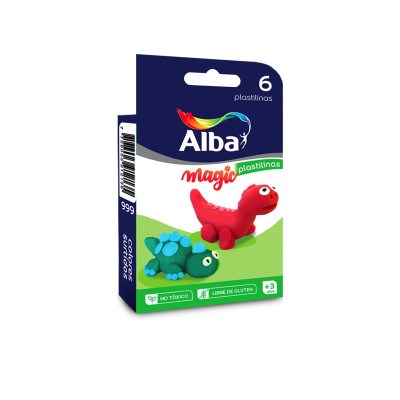 ALBA- PLASTILINA CAJA X  06 BARRAS COLORES SURTIDOS (997) 