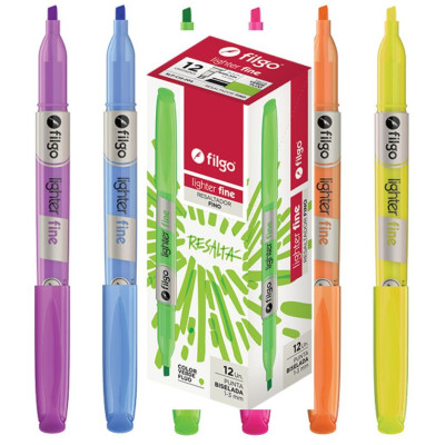 FILGO- RESALTADOR LIGHTER FINE  VERDE FLUO X 12