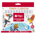 FILGO- MARCADOR ARTISTICO DOBLE PUNTA ALLOY X 12 CLASICOS