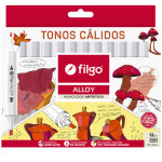 FILGO- MARCADOR ARTISTICO DOBLE PUNTA ALLOY X 12 CALIDOS