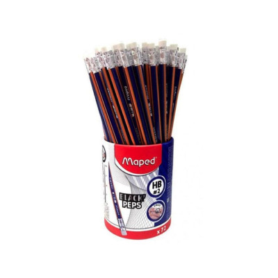 MAPED- LAPIZ GRAFITO ERGONOMICO BLACK PEPS HB C/ GOMA POTE X 72unid MAPED- LAPIZ GRAFITO ERGONOMICO BLACK PEPS HB C/ GOMA POTE X 72unid