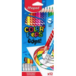 MAPED- LAPICES DE COLORES OOPS C/ GOMA / BORRABLES x 12 SURTIDO