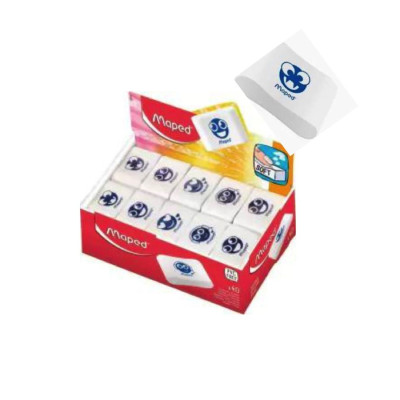 MAPED- GOMA DE BORRAR BLANCA PLASTICA SOFT x 40unid.